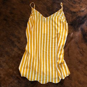 Mustard Stripped Top